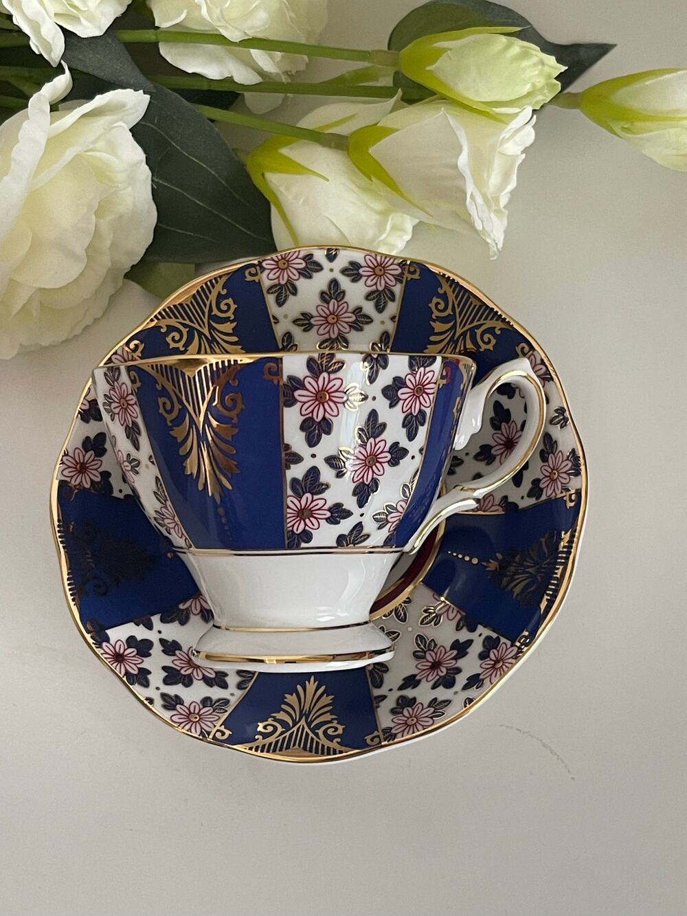Royal Albert 100 Years Regency Blue Cup & Saucer Book